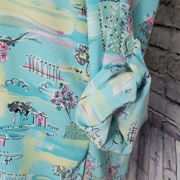 Vintage Button Up Roll Tab Blouse - Picture 6 of 7